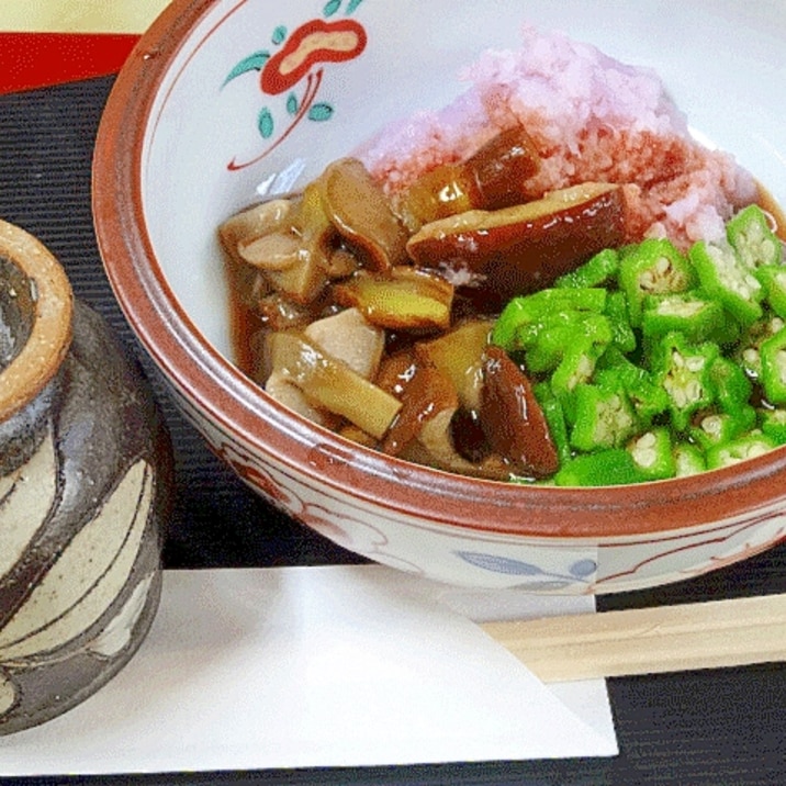 秋の旬菜☆　「アミタケの辛味大根和え」